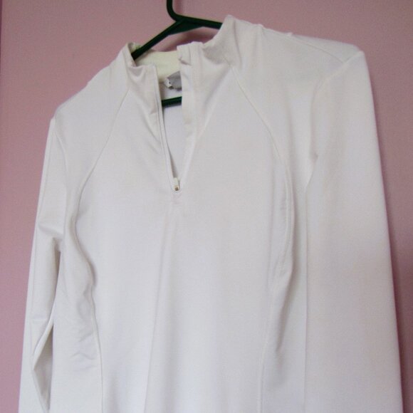 Athleta Women Sweater, White,Activewear,  sz.M, zip closure - Picture 5 of 8